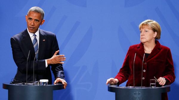 Tras su reunión con Obama, Merkel advirtió que «por ahora» no habrá acuerdos de libre comercio entre EEUU y la UE