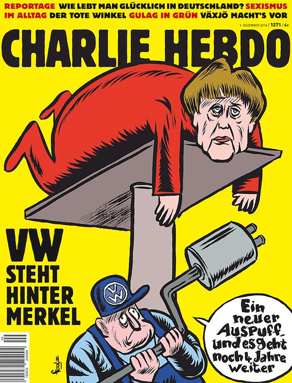 Charlie Hebdo se burla de Angela Merkel y de Fidel Castro en su primera edición alemana