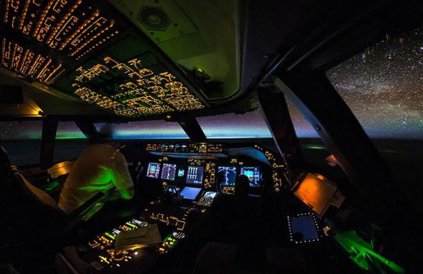 Las espectaculares fotos que muestran cómo es el mundo desde la cabina de un Boeing 747