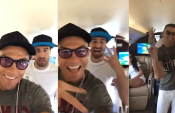 Divertido baile de Cristiano Ronaldo y sus amigos en su jet privado