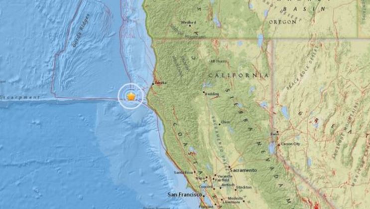 Un sismo de 5,8 grados en la escala Richter sacudió la costa norte de California, en EEUU