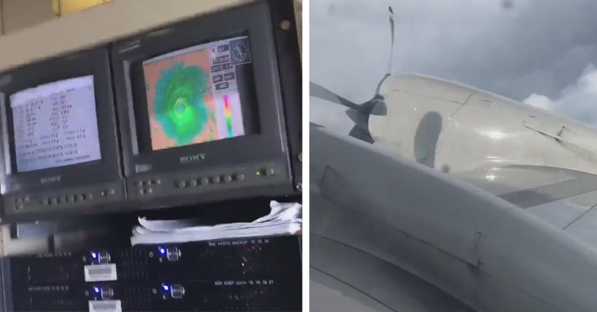 Avión registró el momento en que se metió dentro del ojo del huracán Irma