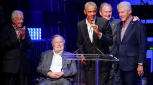 Los cinco ex presidentes vivos de Estados Unidos se reunieron para ayudar a las víctimas de los huracanes