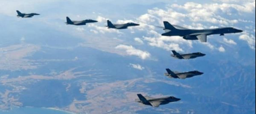 Un bombardero nuclear de Estados Unidos voló sobre la península de Corea escoltado por cazas furtivos