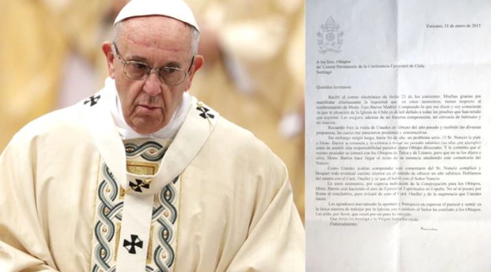 Revelan una carta del Papa en la que expone el plan del Vaticano para lidiar con los abusos sexuales de un cura en Chile
