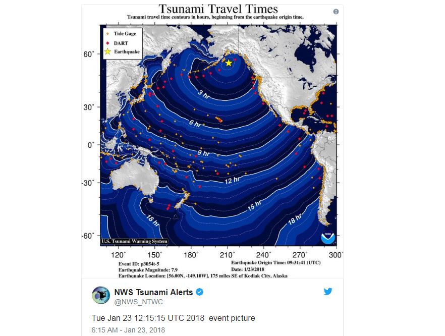 Mantienen advertencia de tsunami en Estados Unidos y Canadá por terremoto de 7,9 grados