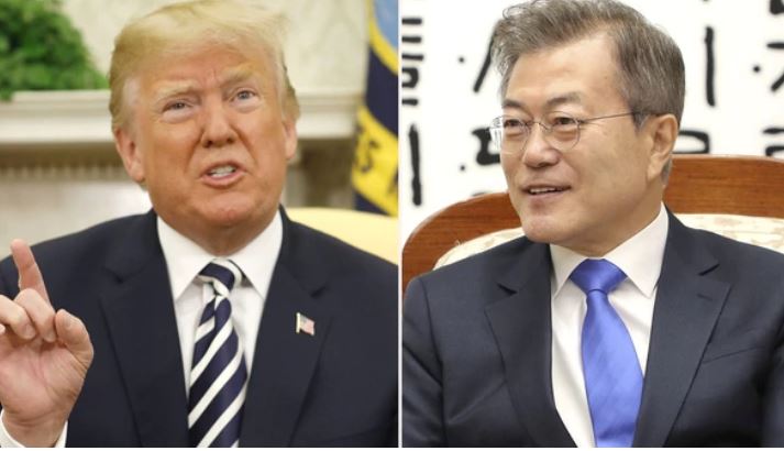 Donald Trump dialogó con el presidente de Corea del Sur tras la histórica cumbre con el Norte