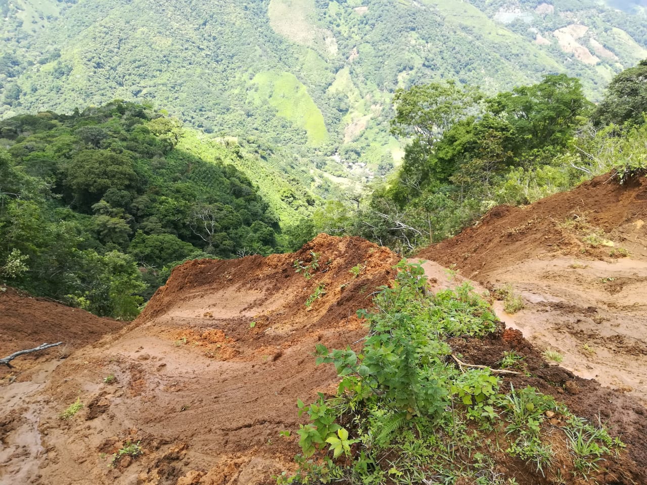 CNE descarta peligro para la población tras deslizamiento en el cerro Tapezco