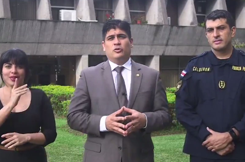 Presidente Carlos Alvarado apoyó trabajo de la Fuerza Pública
