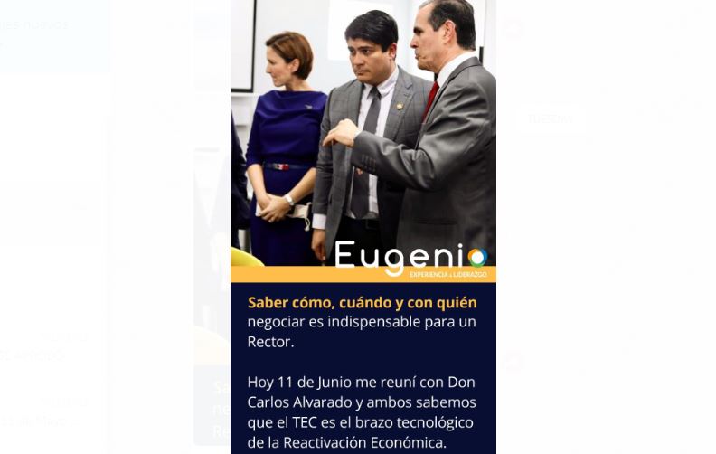 Candidato a Rectoría del TEC defiende fotografías en campaña con Carlos Alvarado