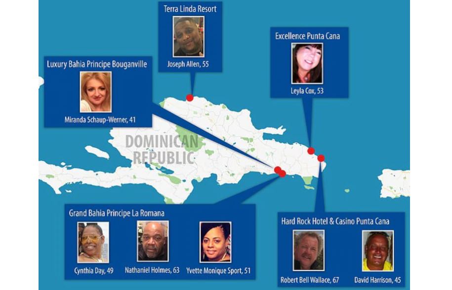 La lista de turistas estadounidenses fallecidos en hoteles de República Dominicana se elevó a 11