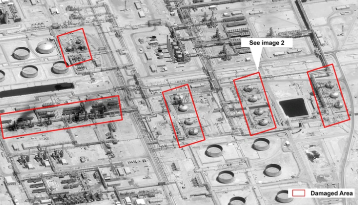 Las imágenes satelitales por las que EEUU sospecha que Irán está detrás del ataque a la refinería petrolera de Arabia Saudita
