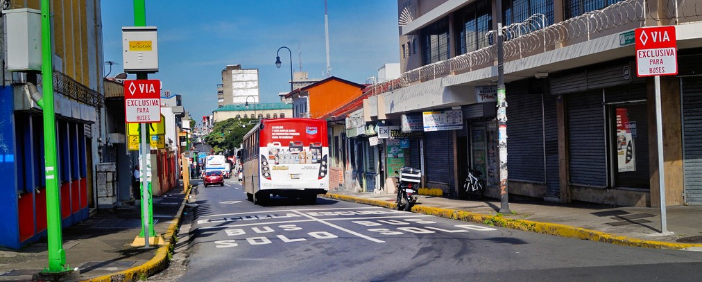 MOPT habilita 3 vías exclusivas para tránsito de buses en San José a partir de este lunes