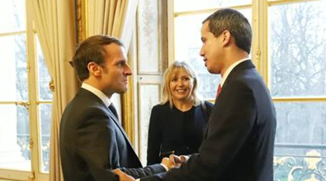Juan Guaidó se reunió con el presidente francés Emmanuel Macron en el Palacio del Elíseo