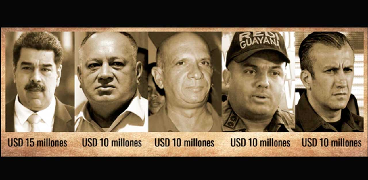 Quiénes son los cinco funcionarios del régimen chavista por los que Estados Unidos ofrece 55 millones de dólares