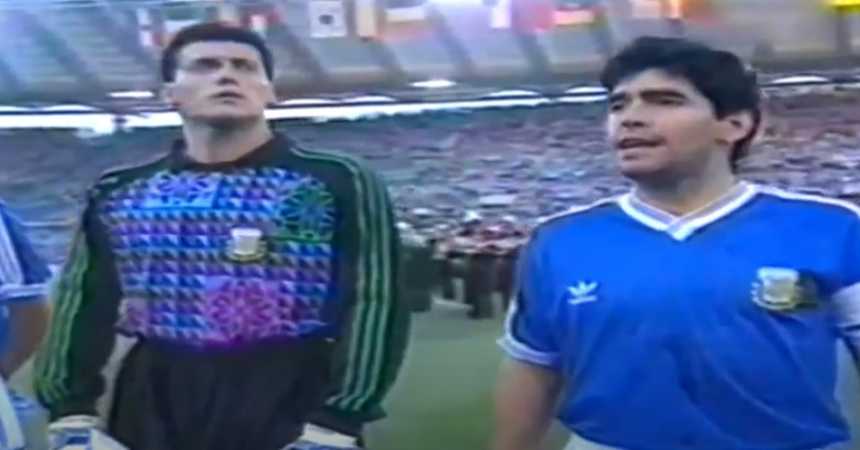 Maradona estuvo cerca de ser expulsado justo antes del inicio de la final de Italia ’90