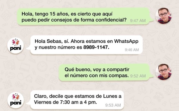 PANI habilita línea confidencial de WhatsApp para atender a la niñez costarricense