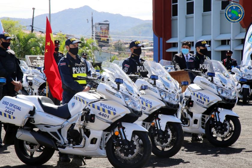 China dona a Policía de Costa Rica 100 motocicletas, chalecos y equipo balístico