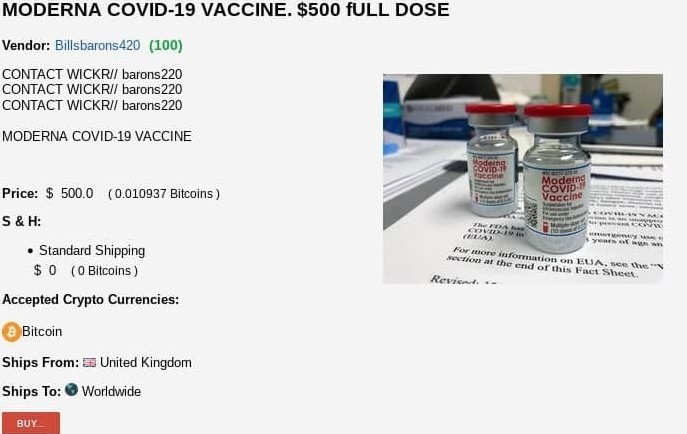 ¡Tenga cuidado! Ciberdelincuentes ofrecen vacunas contra Covid-19 por montos de hasta $500 en la ‘deep web’