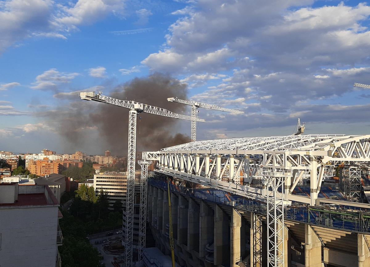 Se produce un incendio en el estadio Santiago Bernabéu del Real Madrid