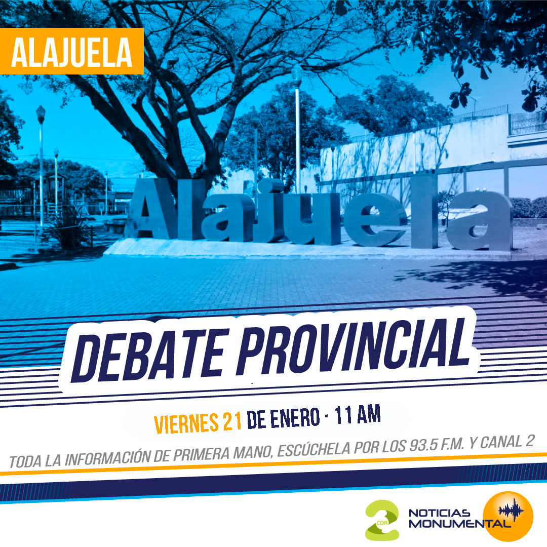 Candidaturas a la diputación por Alajuela debatirán en radio Monumental este viernes