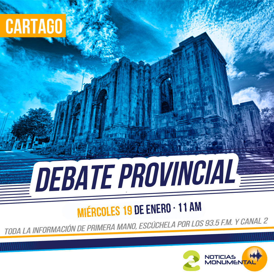 Candidaturas a la diputación por Cartago debatirán en radio Monumental este miércoles
