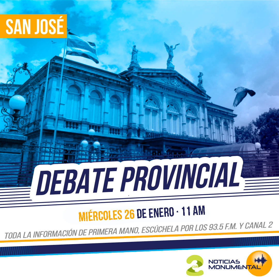 Candidaturas a la diputación por San José debatirán en radio Monumental este miércoles