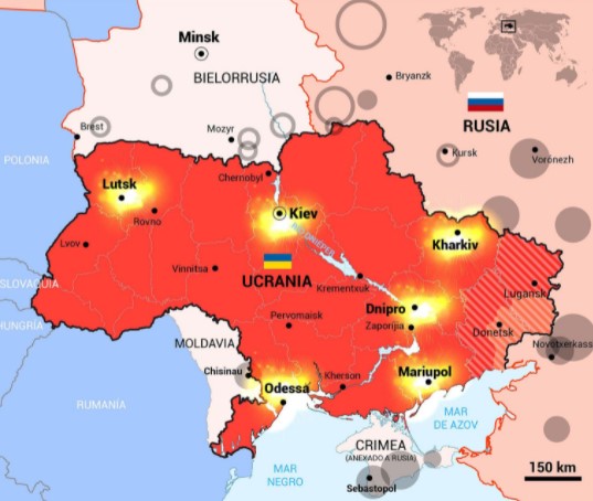 Estas son las ciudades ucranianas que fueron atacadas por Rusia