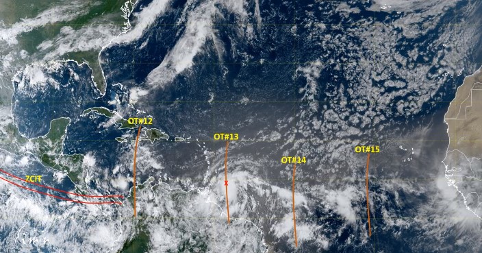 IMN ubica Onda Tropical No.13 a menos de 3 mil kilómetros de Costa Rica: Mantiene alta posibilidad de convertirse en ciclón