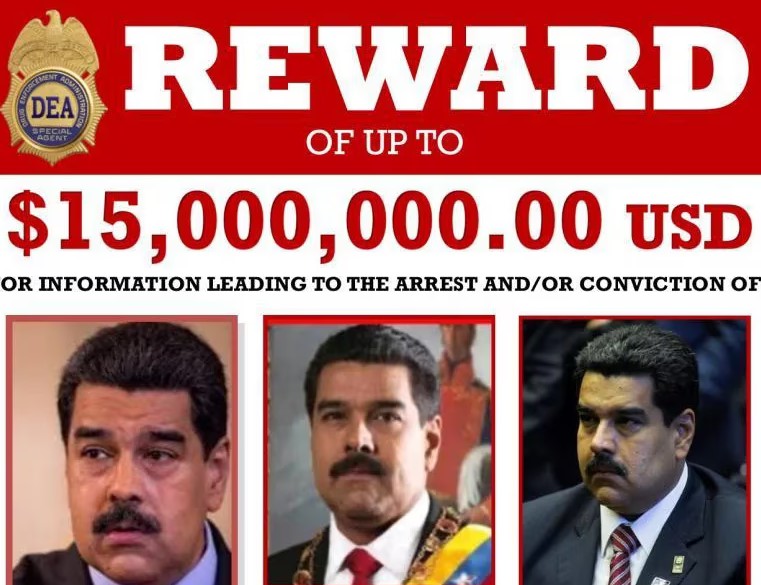 Estados Unidos mantiene vigente la recompensa de 15 millones de dólares por la captura del dictador Nicolás Maduro