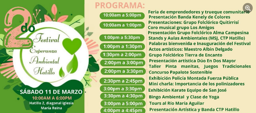 Comunidad de Hatillo realizará festival ambiental con variedad de actividades este fin de semana