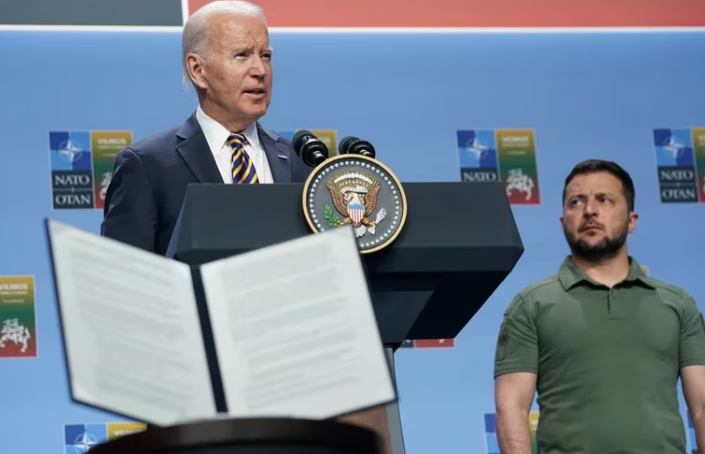 Joe Biden prometió que la OTAN ayudará a Ucrania todo el tiempo que sea necesario para repeler la invasión rusa