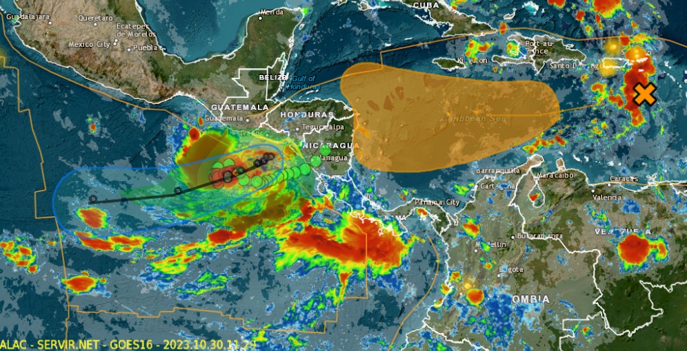 CNE declara alerta naranja para la vertiente del Pacífico por influencia de Tormenta Tropical Pilar