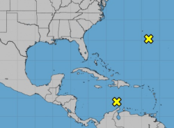 IMN monitorea dos disturbios meteorológicos ubicados en el Mar Caribe y en el Océano Atlántico