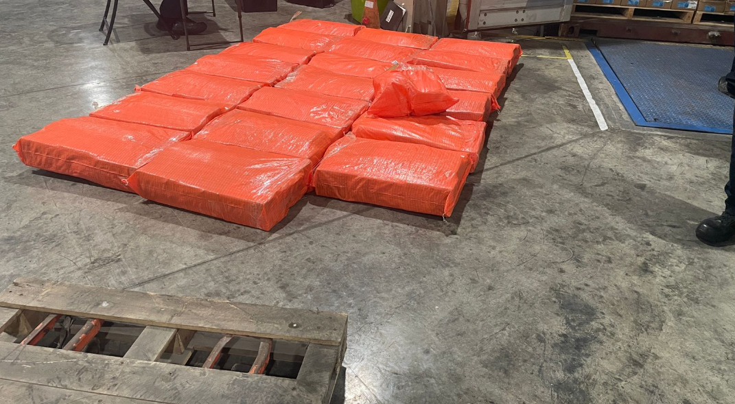 PCD incauta 586 paquetes de aparente cocaína en contenedor con destino a España